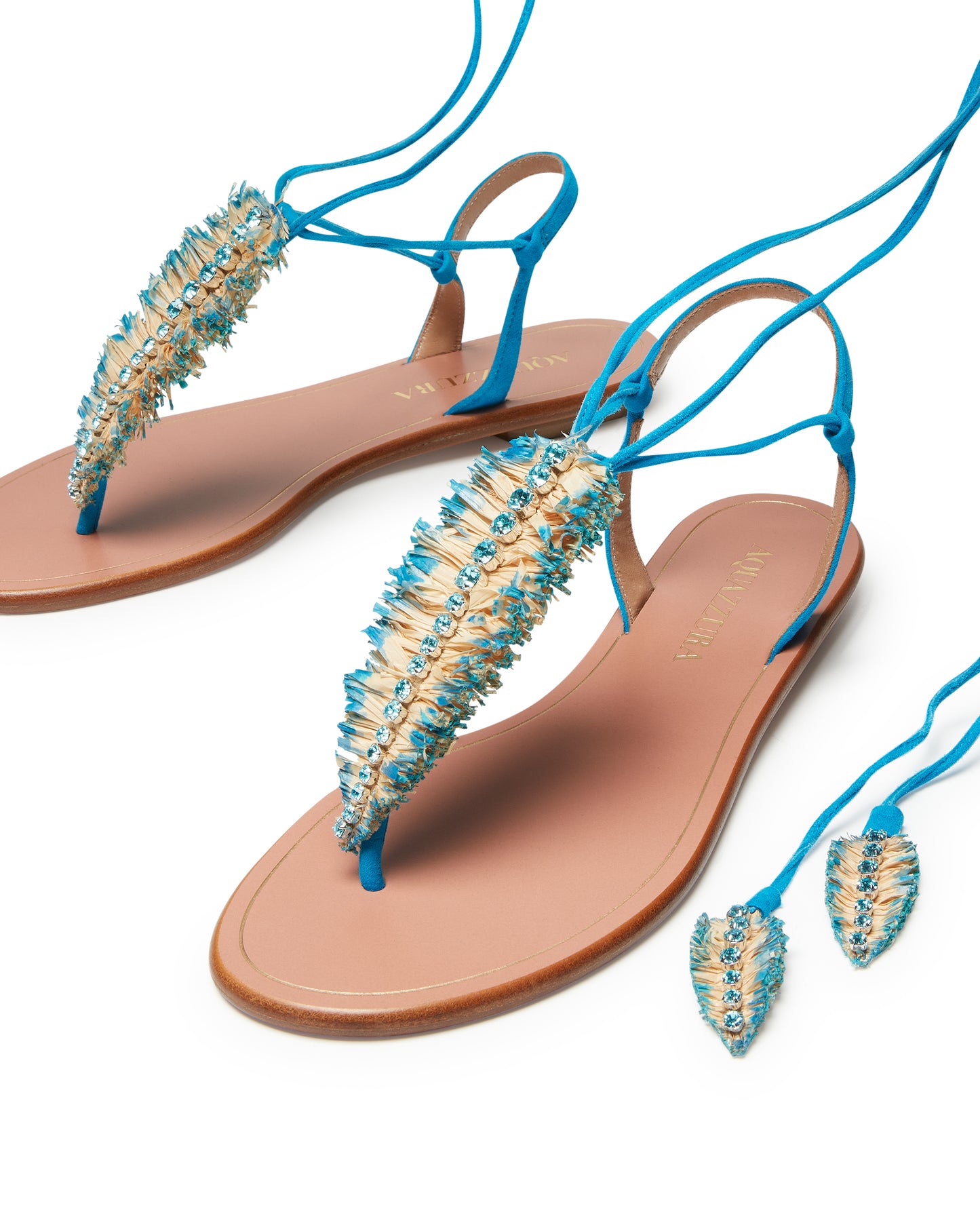 ISLA SANDAL FLAT RICH TURQUOISE