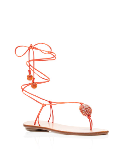 JACKIE SANDAL FLAT RICH CORAL