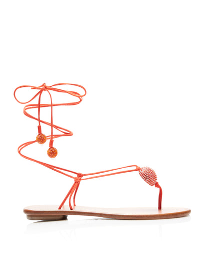 JACKIE SANDAL FLAT RICH CORAL