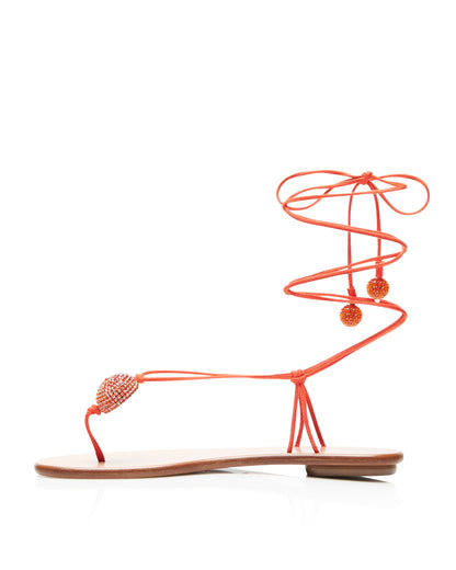 JACKIE SANDAL FLAT RICH CORAL