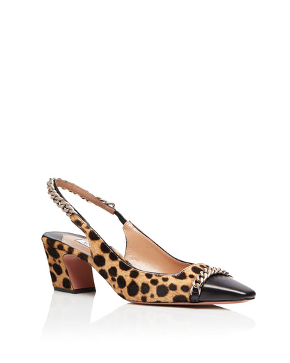 NIKKI CAVALLINO PUMP 50 NATURAL/BLACK