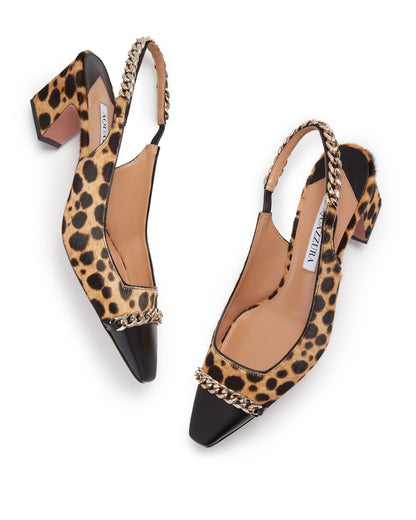 NIKKI CAVALLINO PUMP 50 NATURAL/BLACK