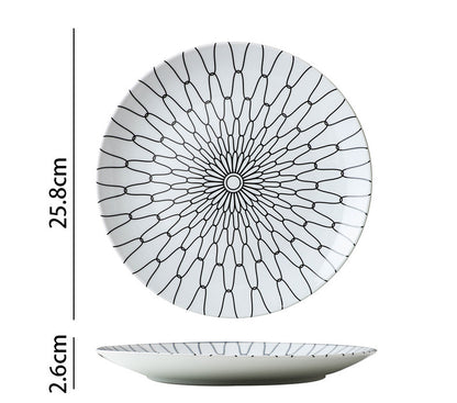 Spiral White Dinner Plate