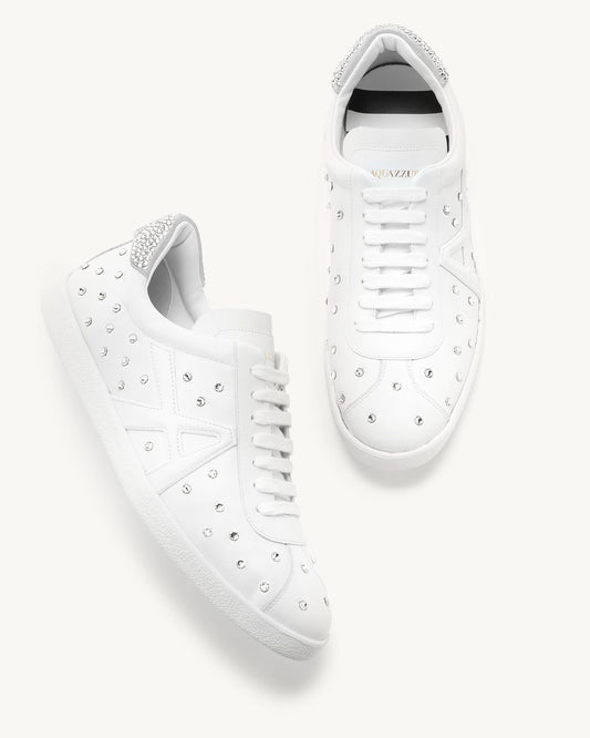 THE A CRYSTAL DOT SNEAKER WHITE/ SILVER