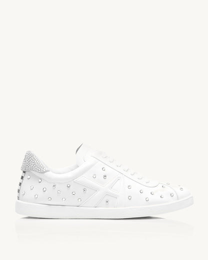 THE A CRYSTAL DOT SNEAKER WHITE/ SILVER