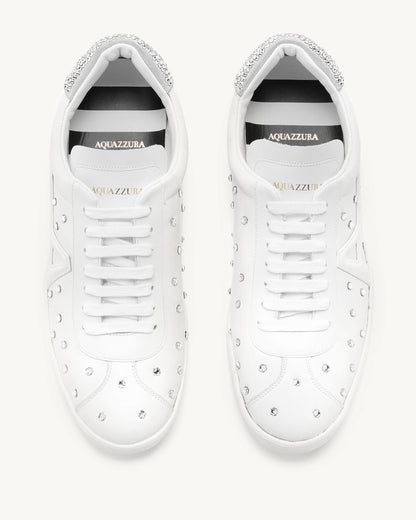 THE A CRYSTAL DOT SNEAKER WHITE/ SILVER