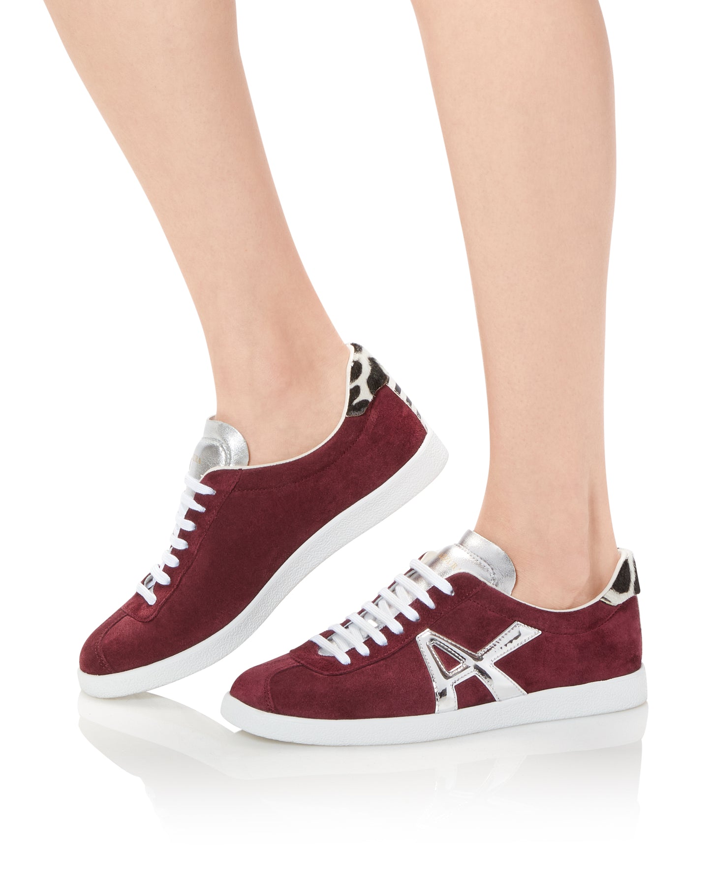 THE A SNEAKER DARK PLUM/ SILVER/ BLACK-WHITE