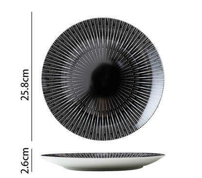 Vortex Black Dinner Plate