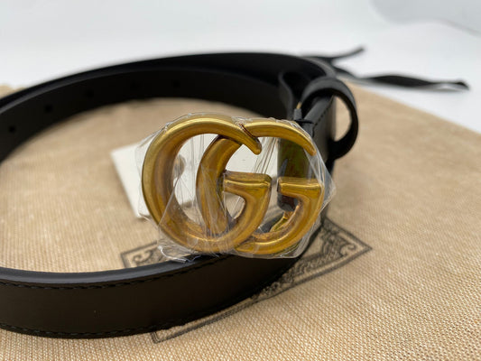 Gucci Leather belt with Double G buckle 2cm - Women