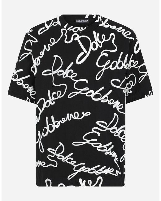 Jersey T-shirt With Rubberized Dolce&Gabbana Logo
